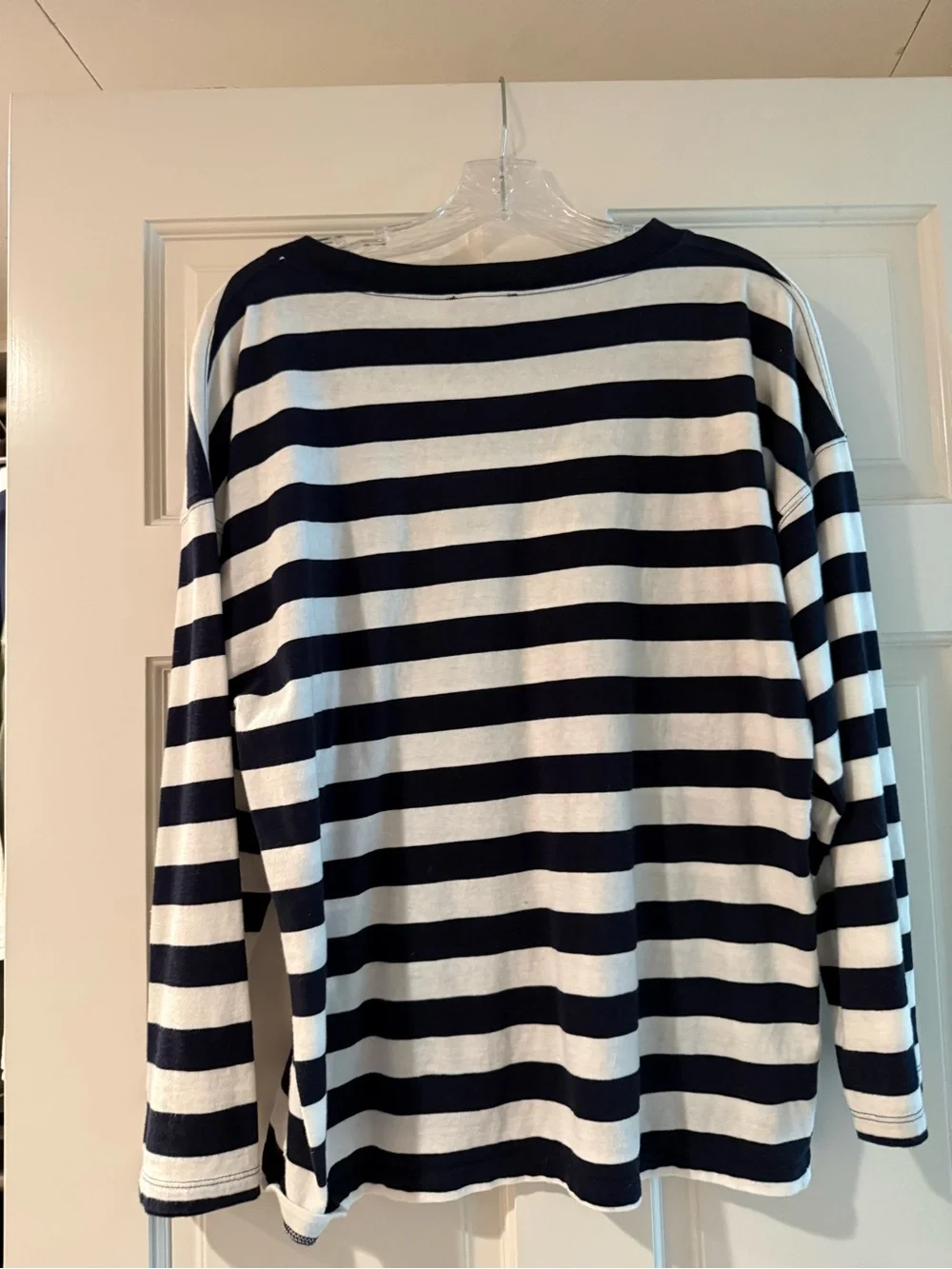 J. Crew Navy and White Striped Long-Sleeve Tee